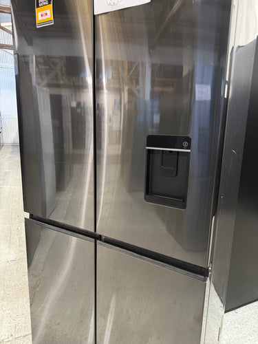 Factory second Fisher & Paykel 538L Quad Door Refrigerator with Ice and Water Black Stainless Steel  Model: RF605QNUVB1 - Second Hand Appliances Geebung
